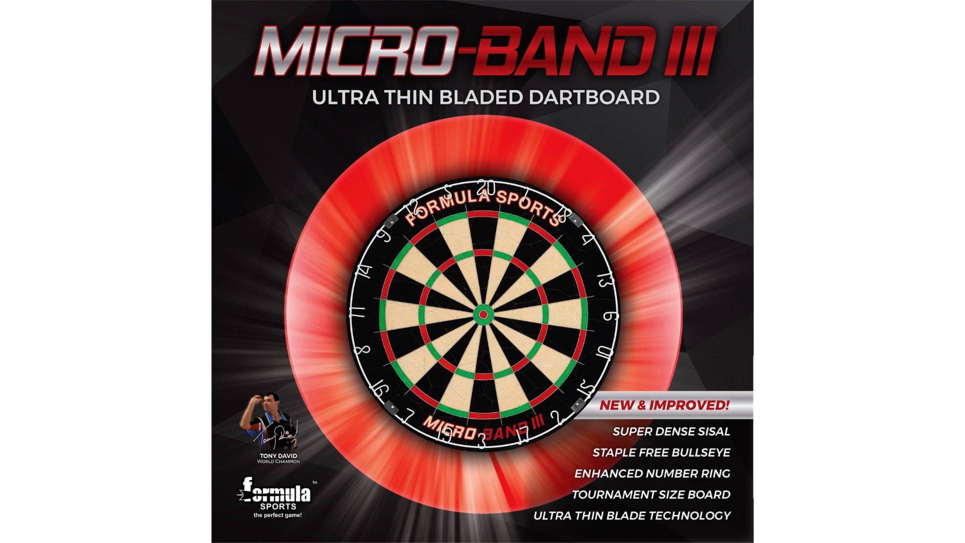 Formula Micro Band 3 Dartboard - Cabinet & Darts Pack (Black) - Darts Direct