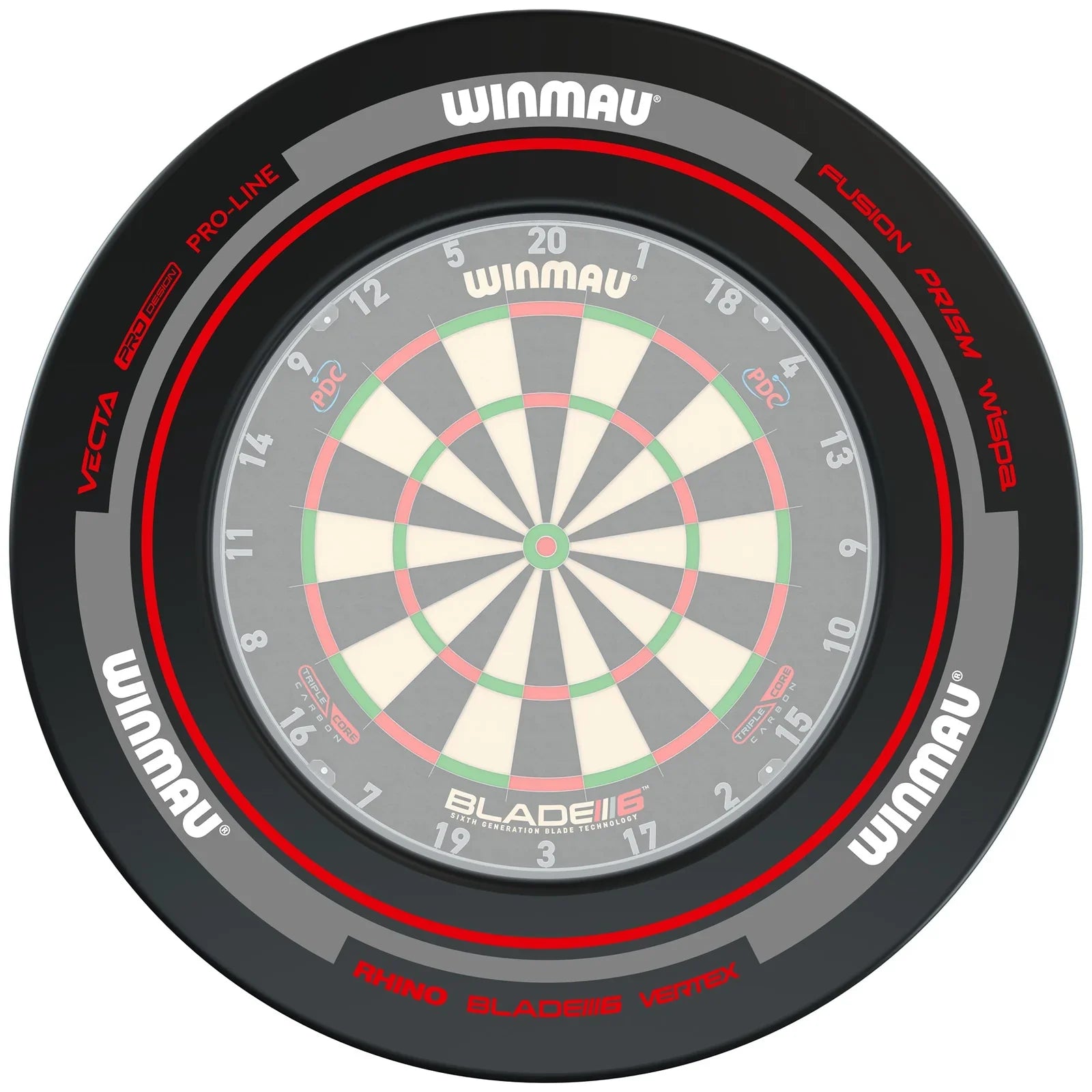 WINMAU - Advance DARTBOARD SURROUND - BLACK and RED