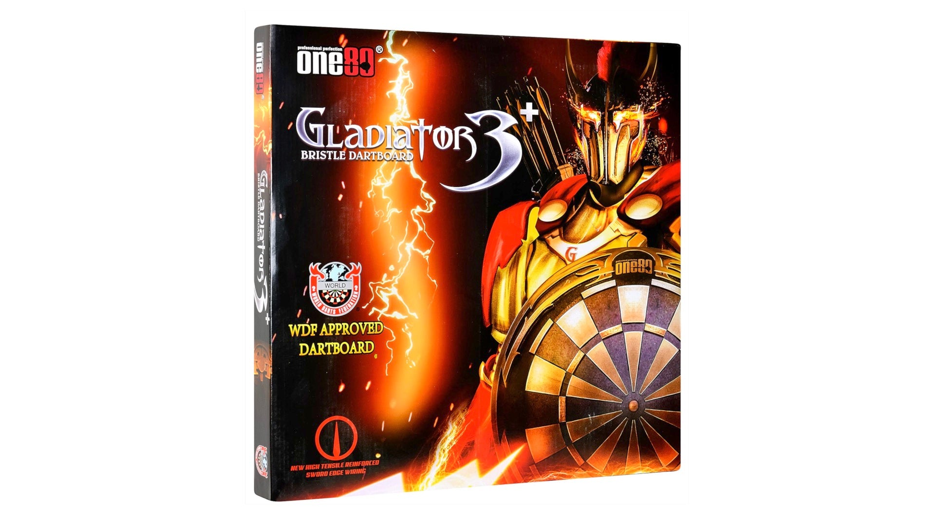 ONE80 Gladiator 3+ Premium Bristle Dartboard, Surround & Tungsten Darts Set