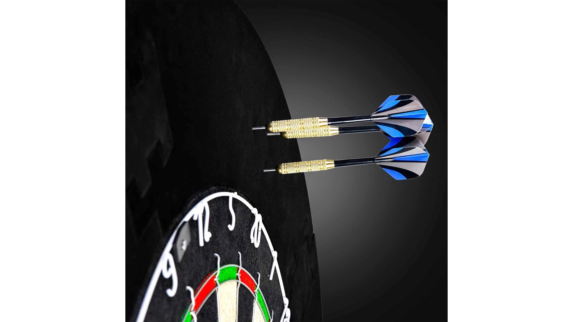 ONE80 Gladiator 3+ Premium Bristle Dartboard, Surround & Tungsten Darts Set
