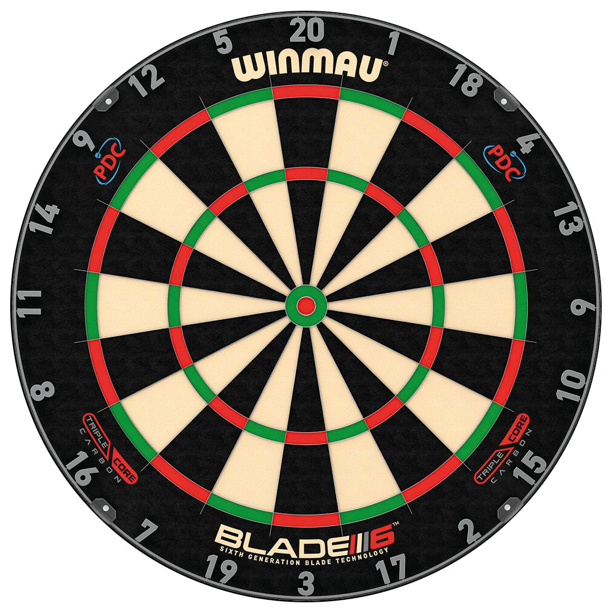 WINMAU Blade 6 TRIPLE CORE Championship Dartboard - PDC Edition - As Seen On TV - Darts Direct