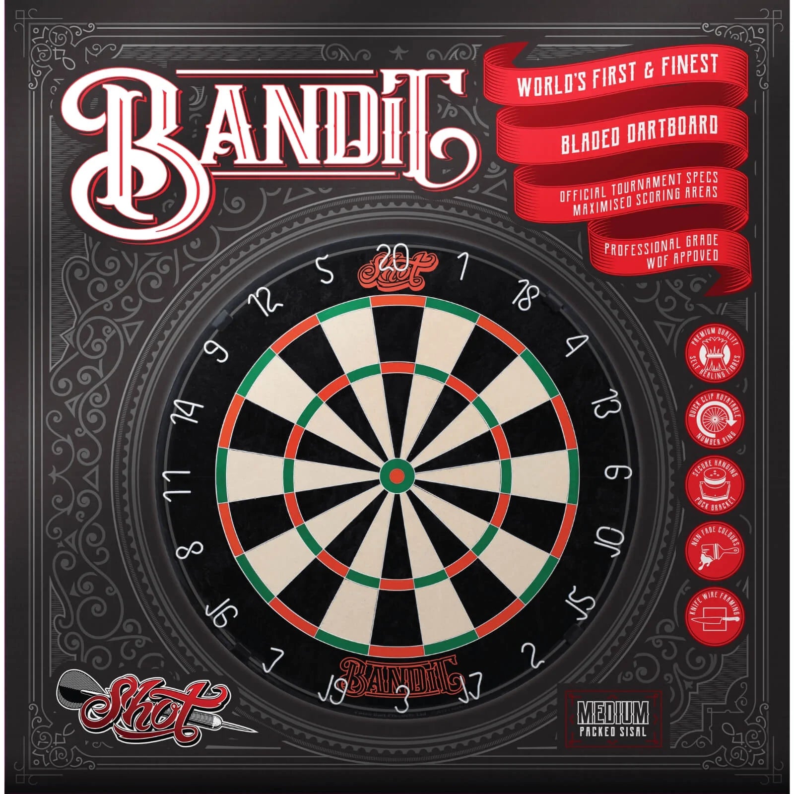 SHOT Bandit Dartboard - Darts Direct