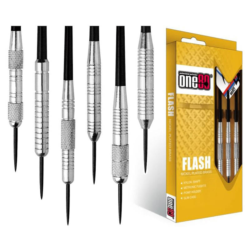 ONE80 Flash Darts Set - STEEL TIP - Brass