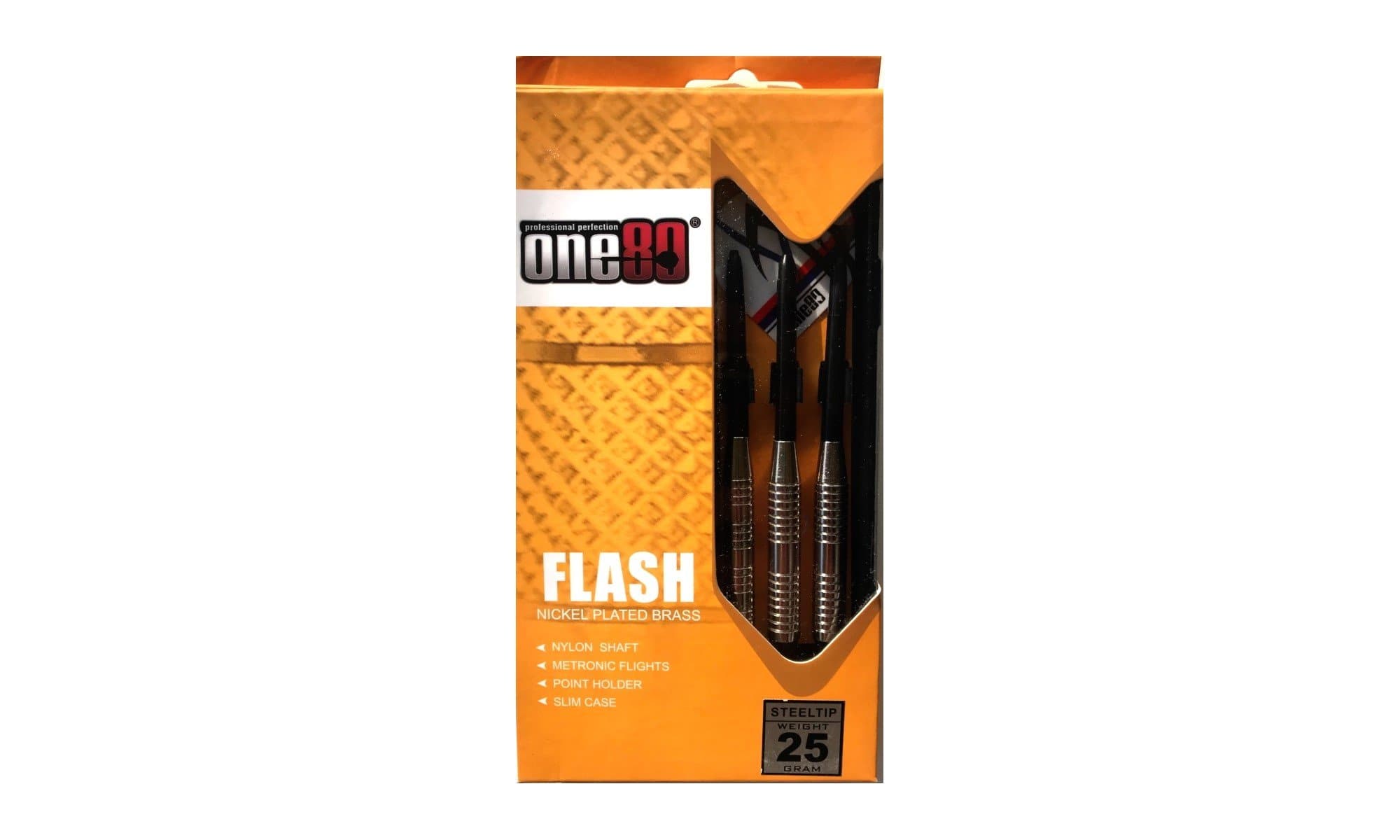 ONE80 Flash Darts Set - STEEL TIP - Brass - Darts Direct