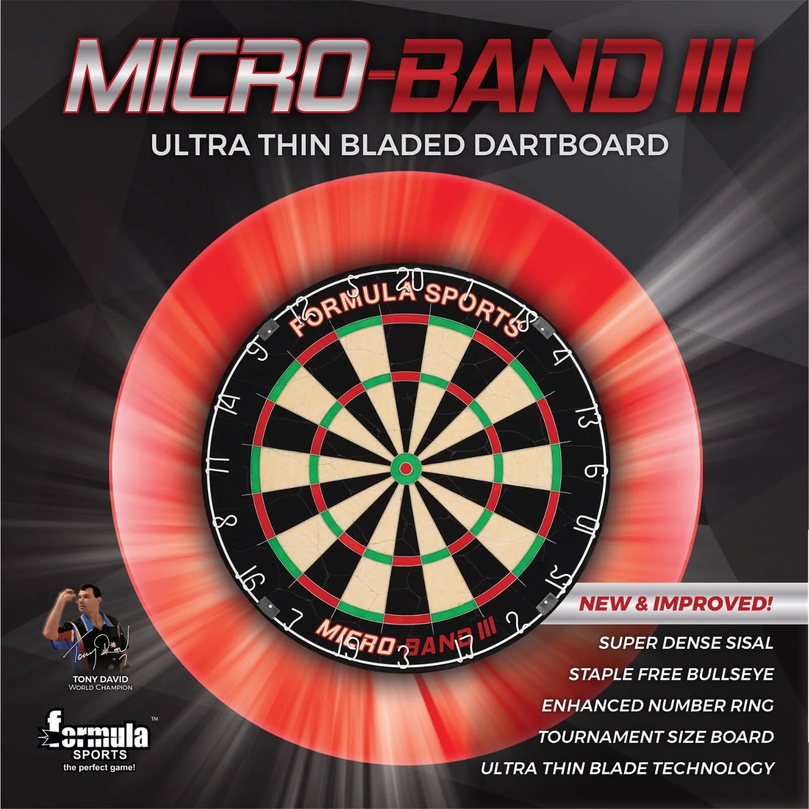 Formula Micro Band 3 Professional Dartboard - Darts Direct