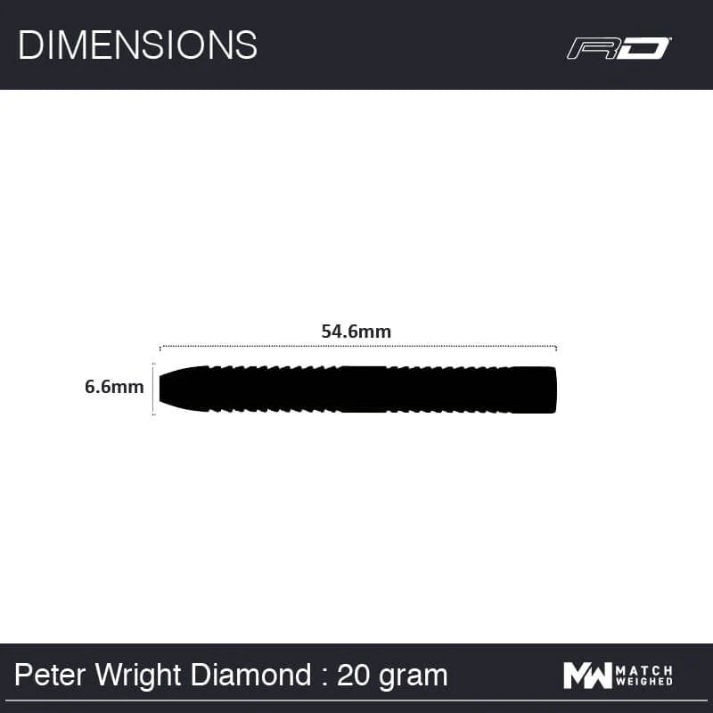 RED DRAGON Peter Wright Snakebite WC Diamond Fusion Darts - 90% Tungsten - 20g