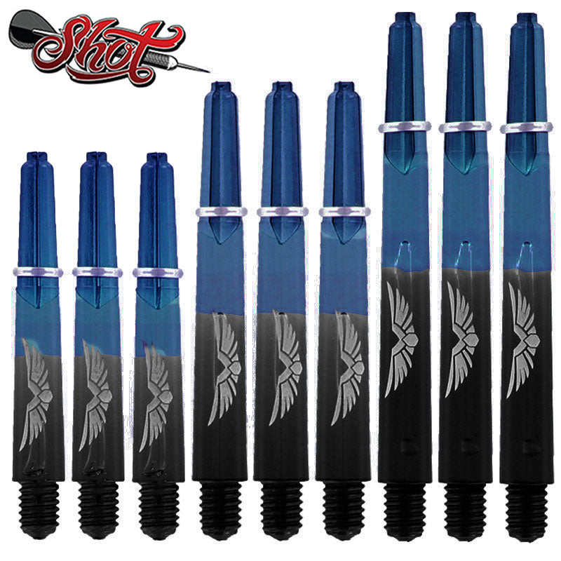 Shot Darts Eagle Claw Two Tone Shafts - Clear Black and Blue