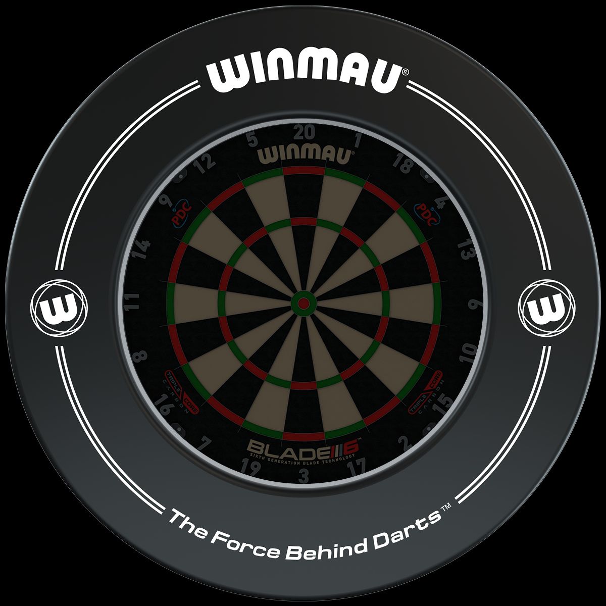 WINMAU - Printed Black Dartboard Surround