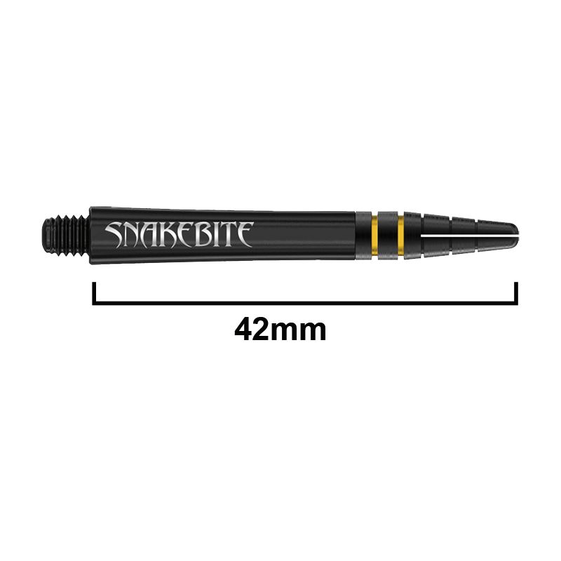 RED DRAGON - Peter Wright "Snakebite" DWC Nitrotech Shafts - Black and Gold - Medium