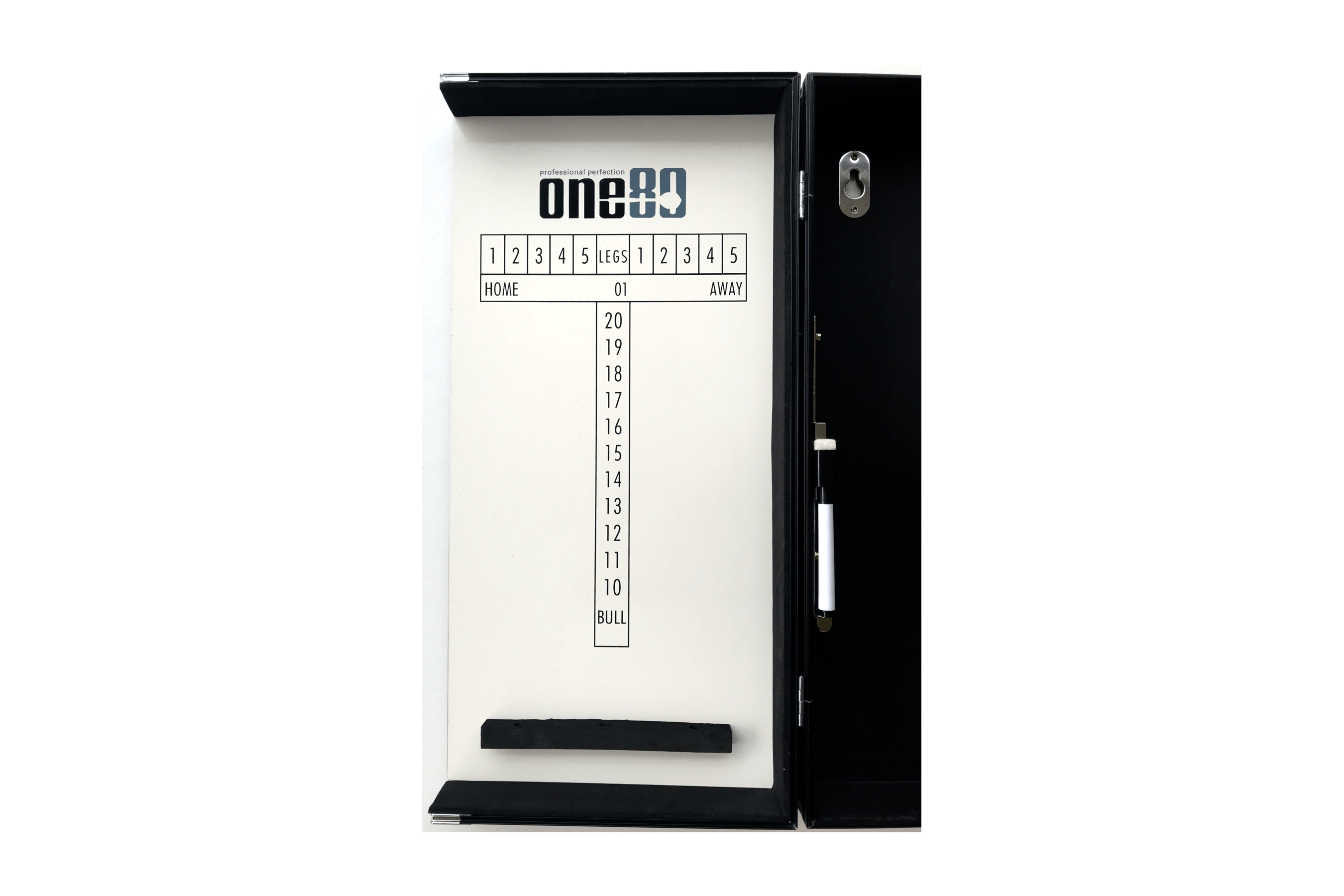 ONE80 Aluminium Cabinet (SILVER), Achiever Dartboard & 6 Darts - Darts Direct