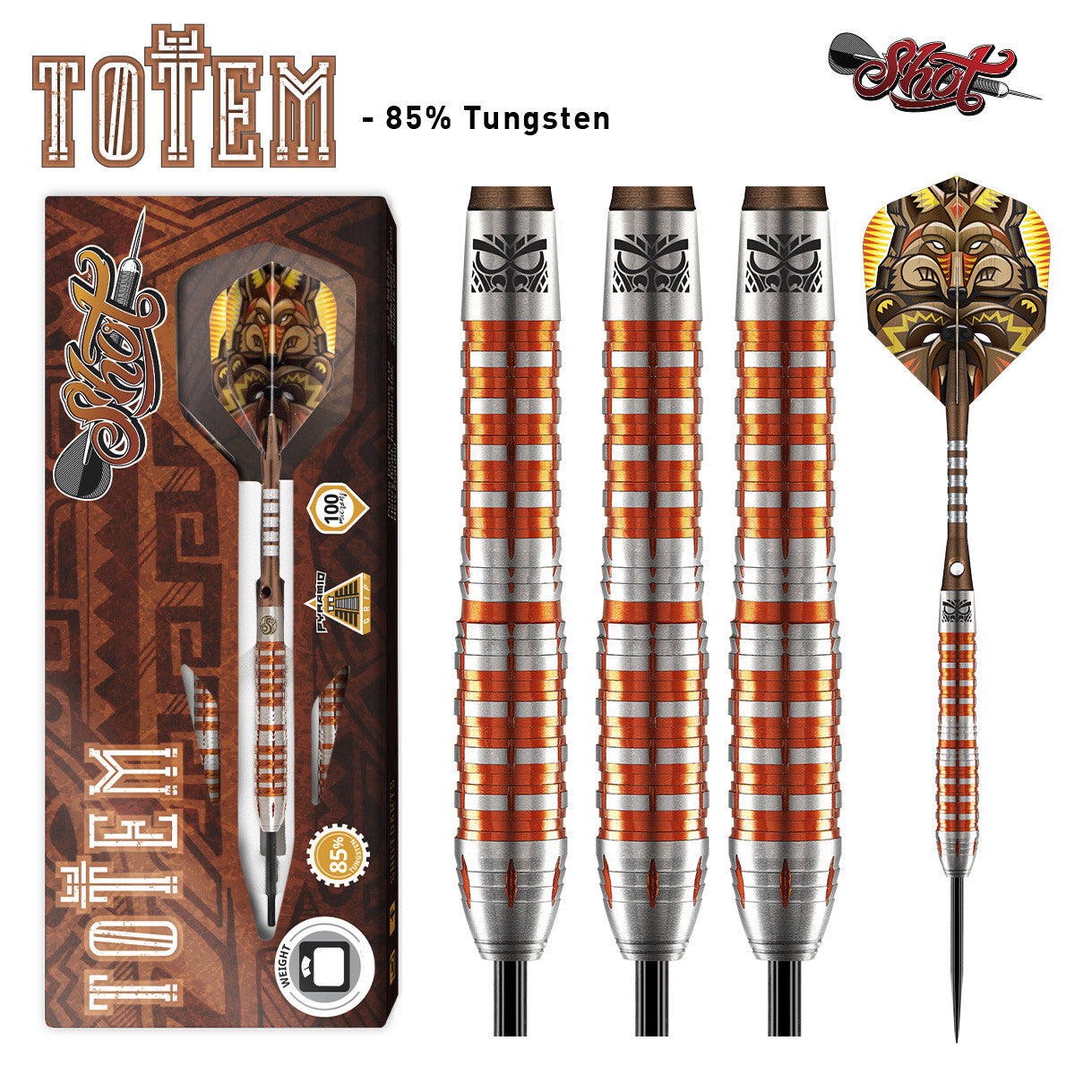 SHOT Totem 3 Darts - 85% Tungsten - 23g